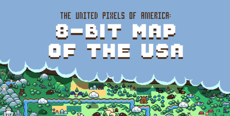 The United Pixels Of America 8 Bit Map Of The Usa Netcredit